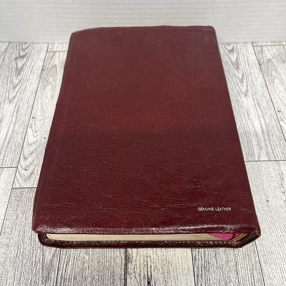 Liberty Annotated Study Bible KJV 1988 Leather Maroon Falwell Gospel Hour EUC